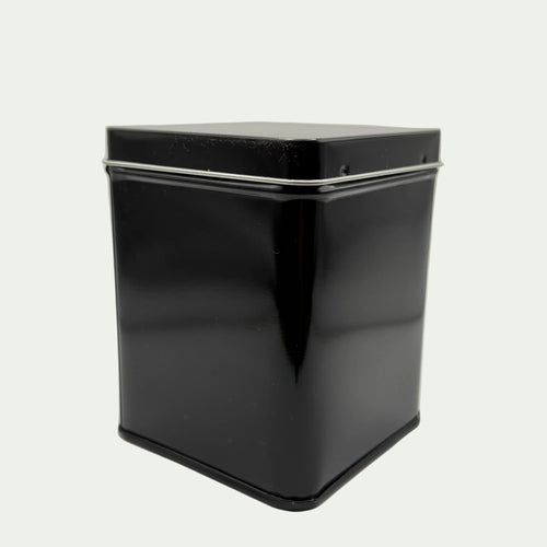 Zwart thee bewaarblik 100 gram voor losse thee van Tante Rie